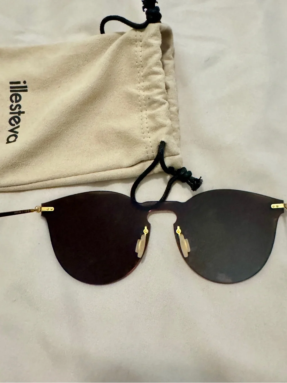 Illesteva Leonard II Mask Sunglasses Rose Gold/Gold